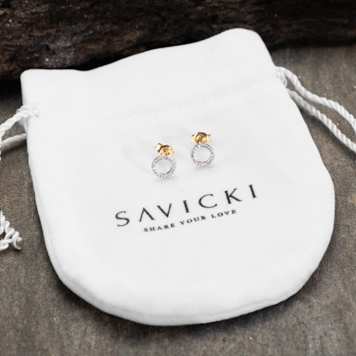 Kolczyki koła Savicki: złote, diamenty